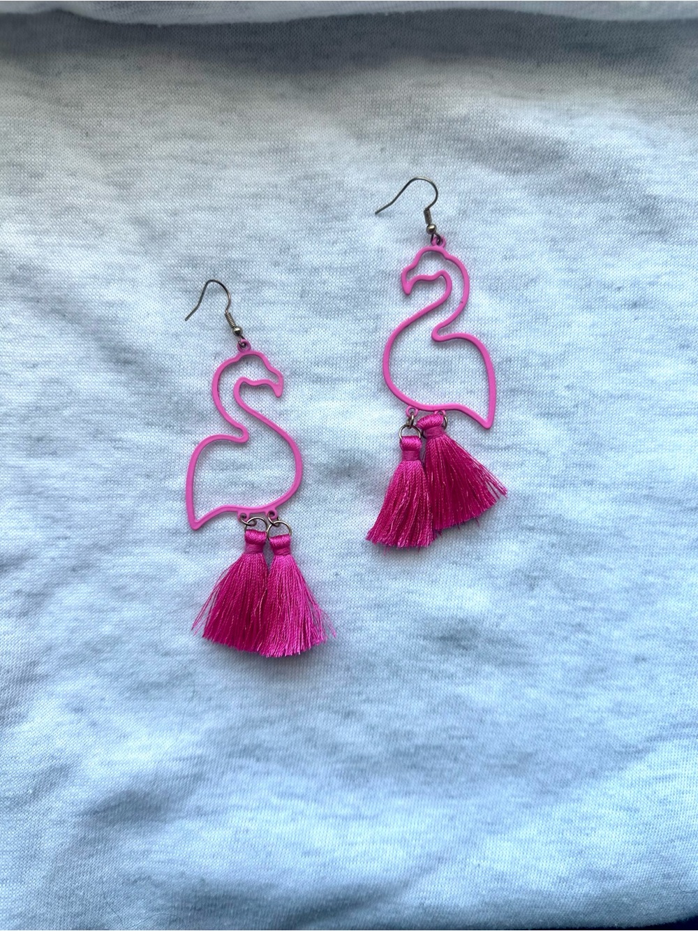 Pink Flamingo Tassel Earrings - Women Accessories